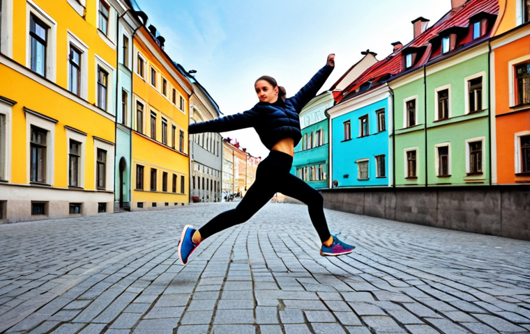 테일즈런너 상위 랭커 비법 - Parkour Master**
"A fully clothed, athletic woman in professional sportswear running a parkour cour...